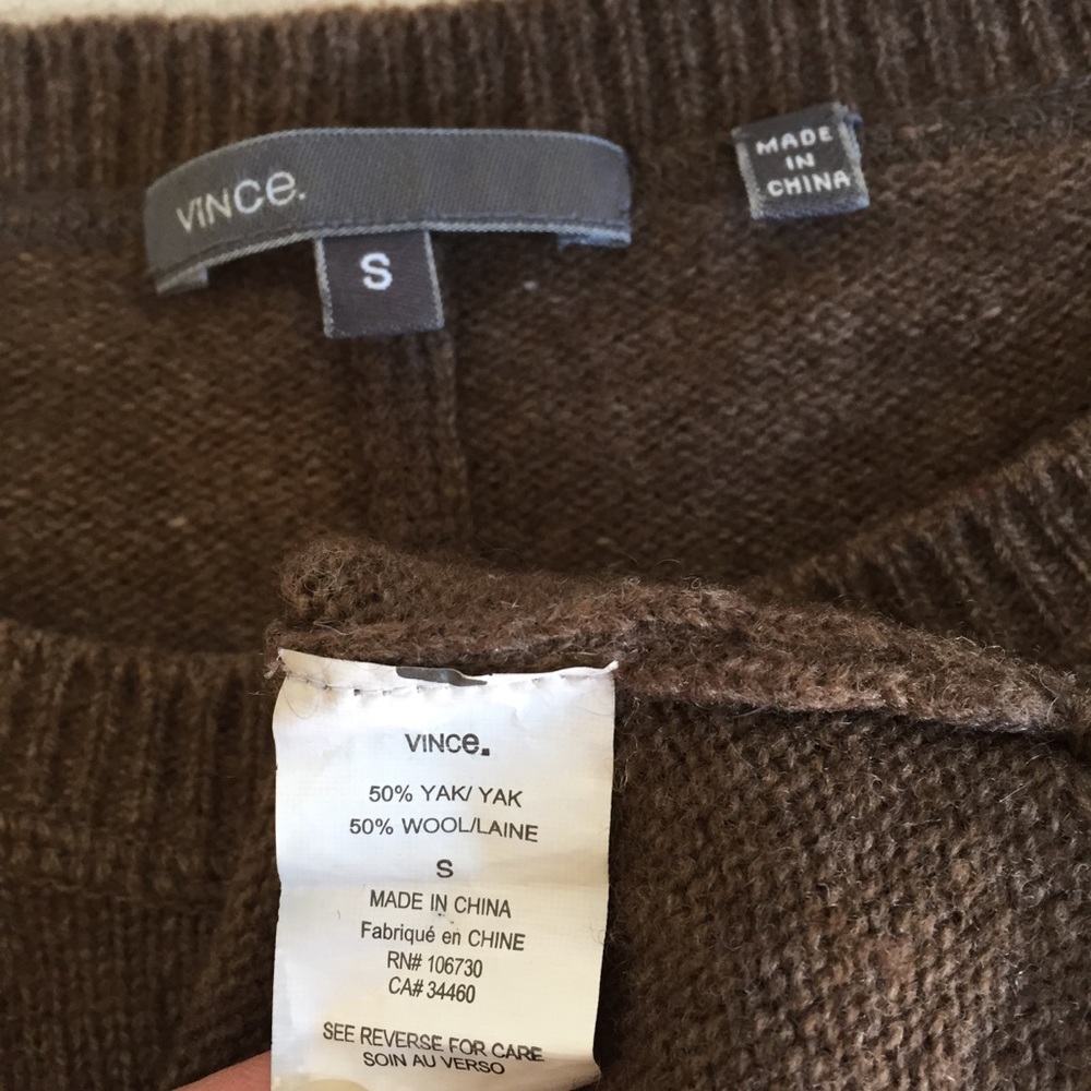 Vince Solid Crew Neck Oversized Sweater. Brown - image 8